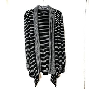 WHBM Striped Long Cardigan Sweater